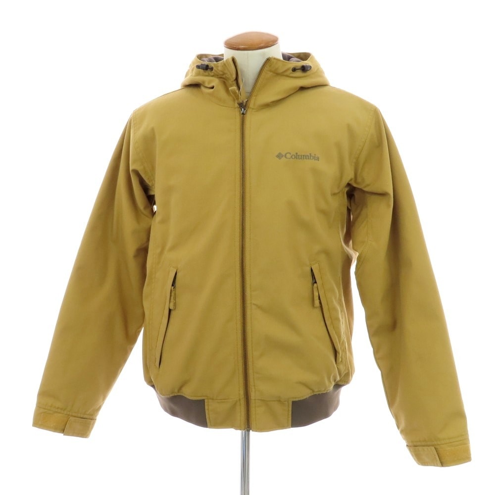 【中古】コロンビア Columbia ポリエステルコットン 内フリース フーデッドブルゾン ベージュ【サイズM】【メンズ】