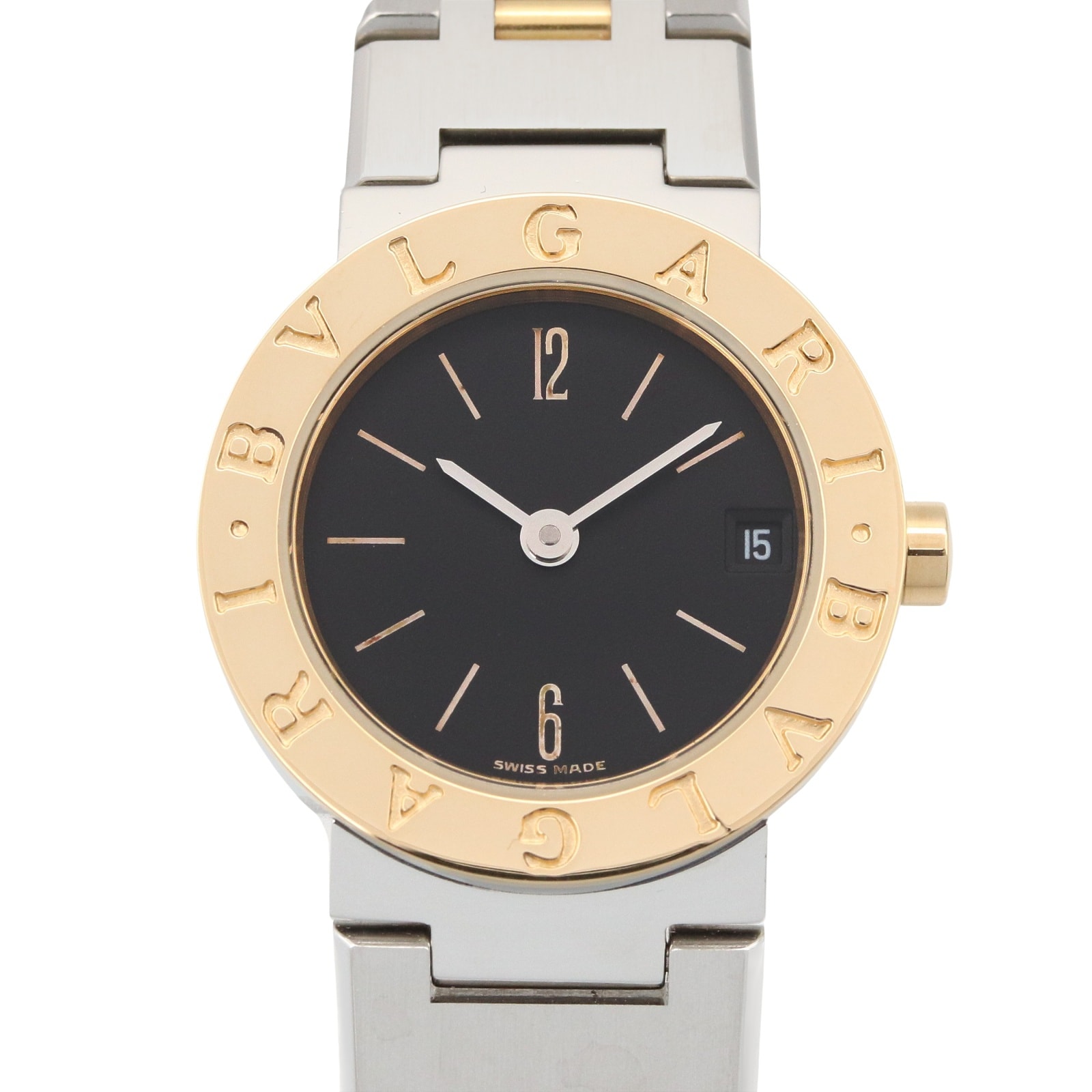 ブルガリ BVLGARI ブルガリ ブルガリ 腕時計 時計 K18(イエローゴールド) ステンレススチール レディース ブラック系 BB23SG 【中古】