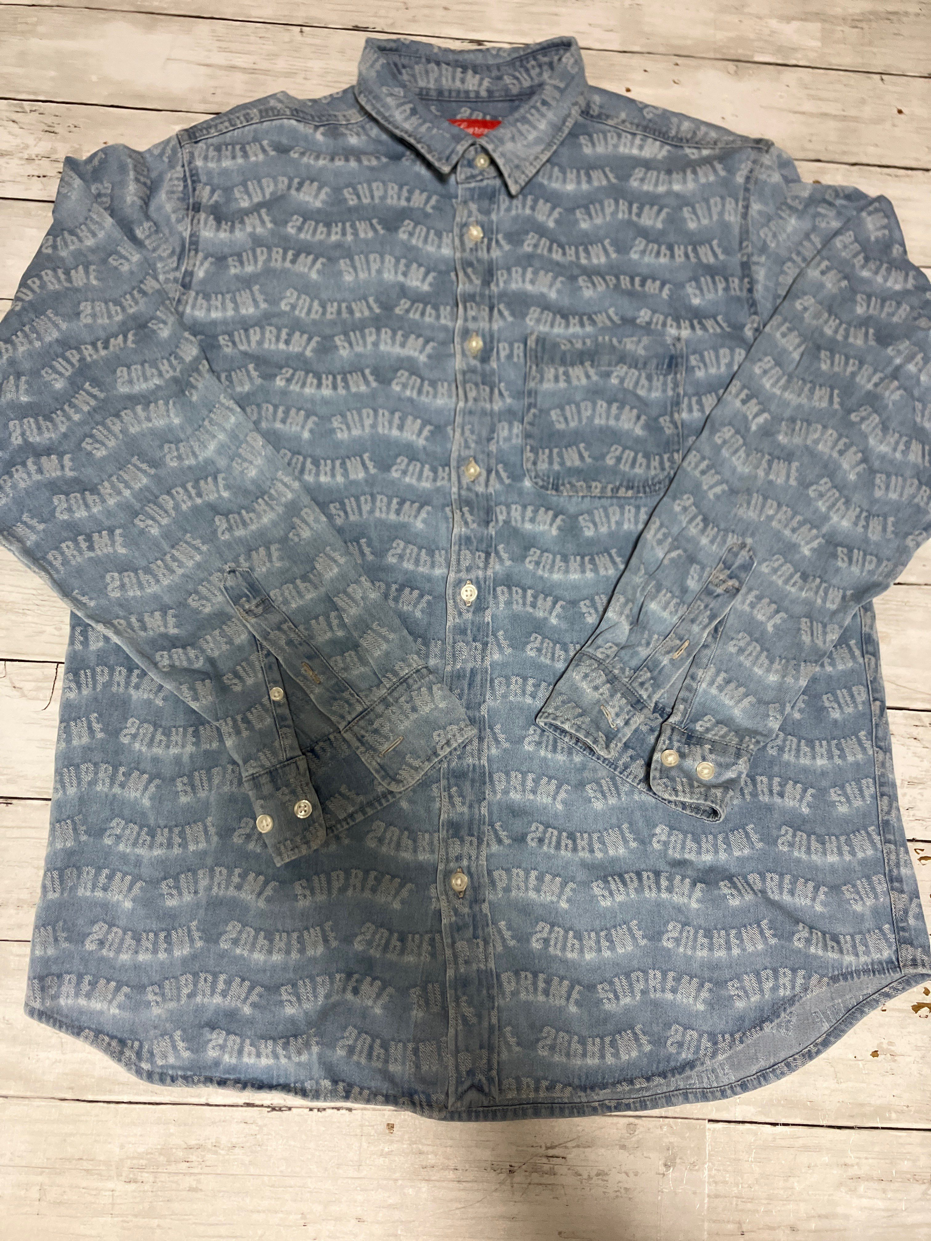 Supreme Arc Jacquard Denim Shirt "Blue"