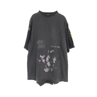 バレンシアガ BALENCIAGA スピードハンターズアップサイドダウン カットソー 衣料品 トップス コットン メンズ レディース ブラック系 / マルチカラー 【中古】