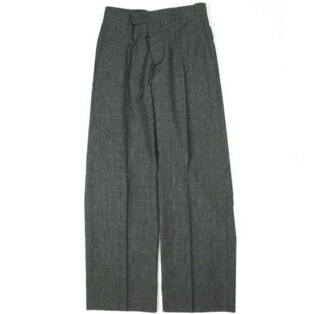 新品 MIU MIU ミュウミュウ トロピカルウール グレンチェックスラックス 2024年モデル DNA973 S000 17AG 44 CHARCOAL GRAY パンツ ボトムス g26813