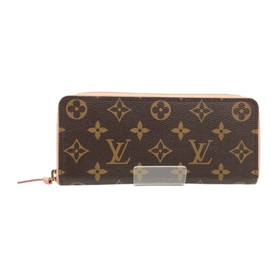 〇〇LOUIS VUITTON ルイヴィトン モノグラム ポルトフォイユ クレマンス ラウンドファスナー長財布 M63896 ブラウン x ピンク
