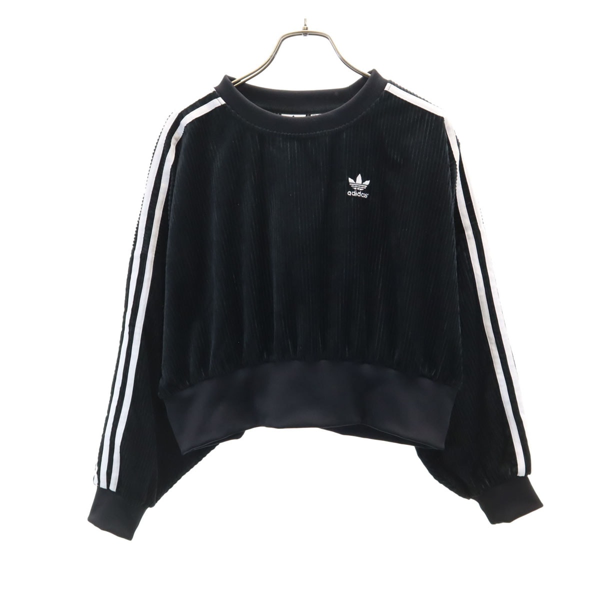 adidas アディダス 長袖 スウェット コーデュロイ トレーナー S ブラック