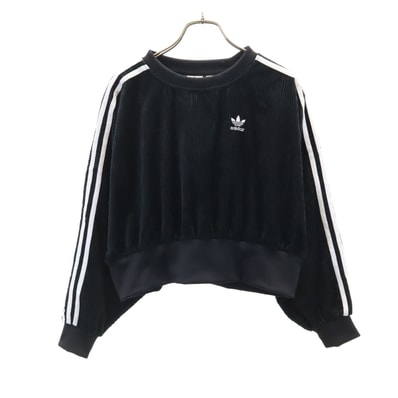 adidas アディダス 長袖 スウェット コーデュロイ トレーナー S ブラック