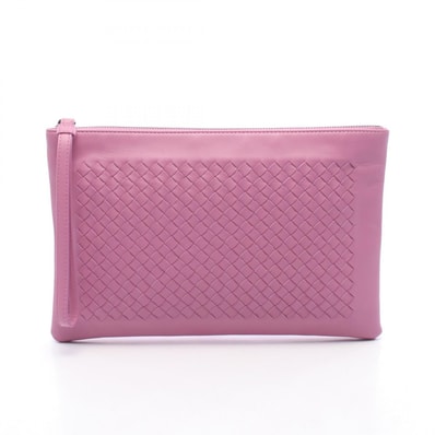 ボッテガヴェネタ BOTTEGA VENETA イントレチャート セカンドバッグ クラッチバッグ バッグ ラムスキン(羊革) メンズ レディース ピンク系 【中古】
