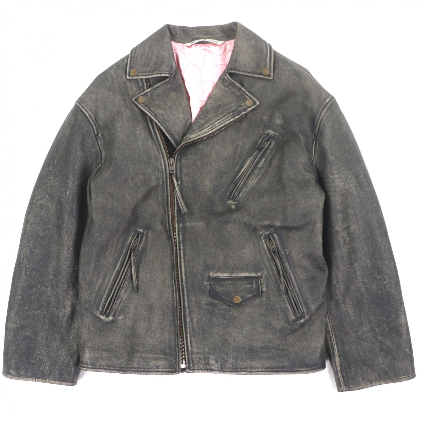 美品 アクネストゥディオズ DISTRESSED LEATHER JACKET