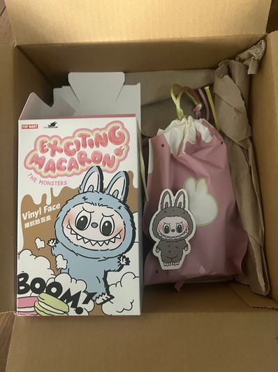 POP MART THE MONSTERS (LABUBU) Exciting Macaron Plush Series SESAME BEAN