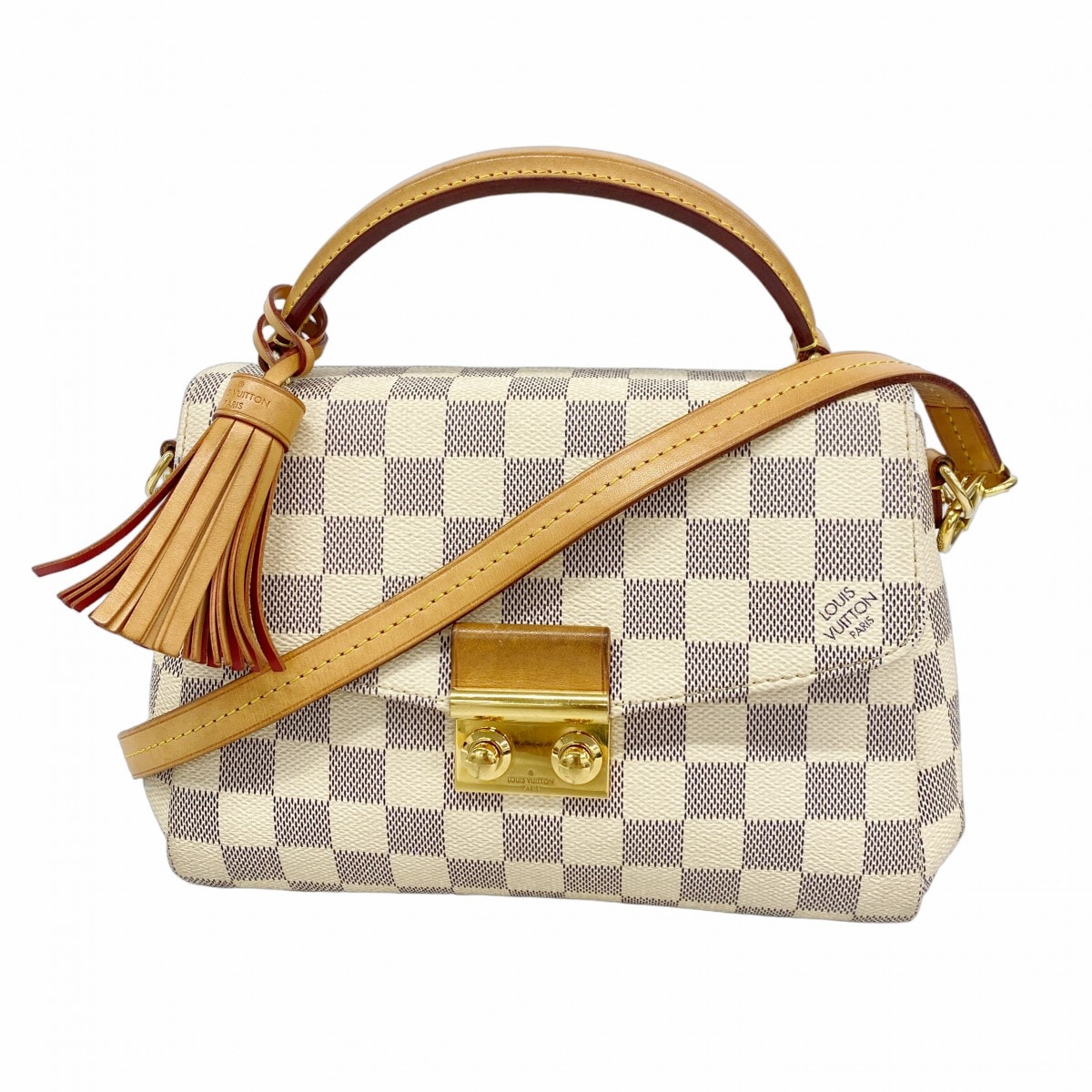 【6dc3085-k】ルイヴィトン ハンドバッグ ダミエ・アズール クロワゼット N41581 ホワイト 2wayバッグ【中古】レディース