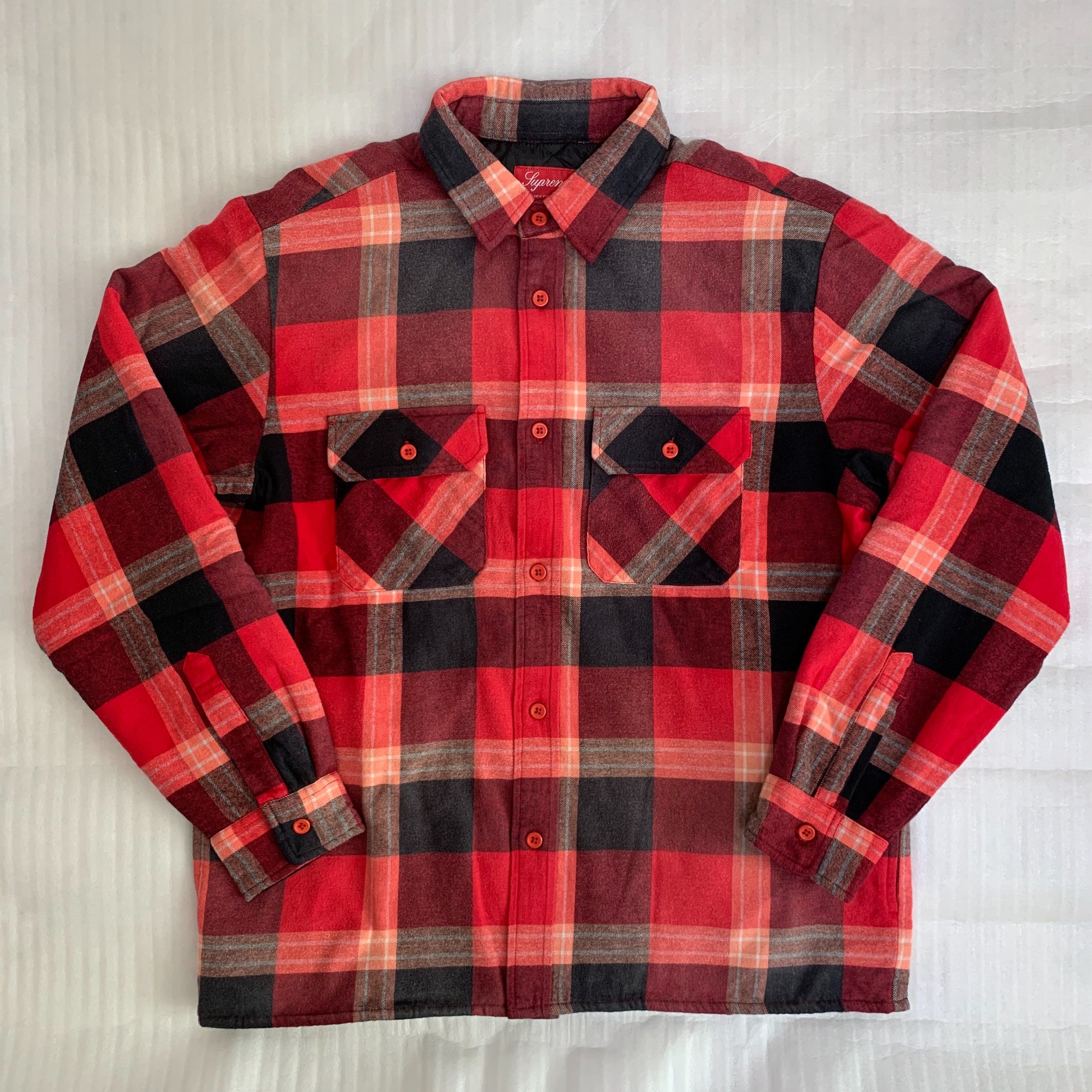 Supreme Quilted Flannel Shirt "Red"