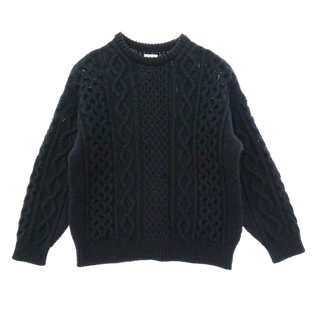 VISVIM ビズビム 21AW 0121405012002 AMPLUS CREW KNIT L/S アンプラス クルー ニット ロングスリーブ セーター ネイビー系 2【中古】