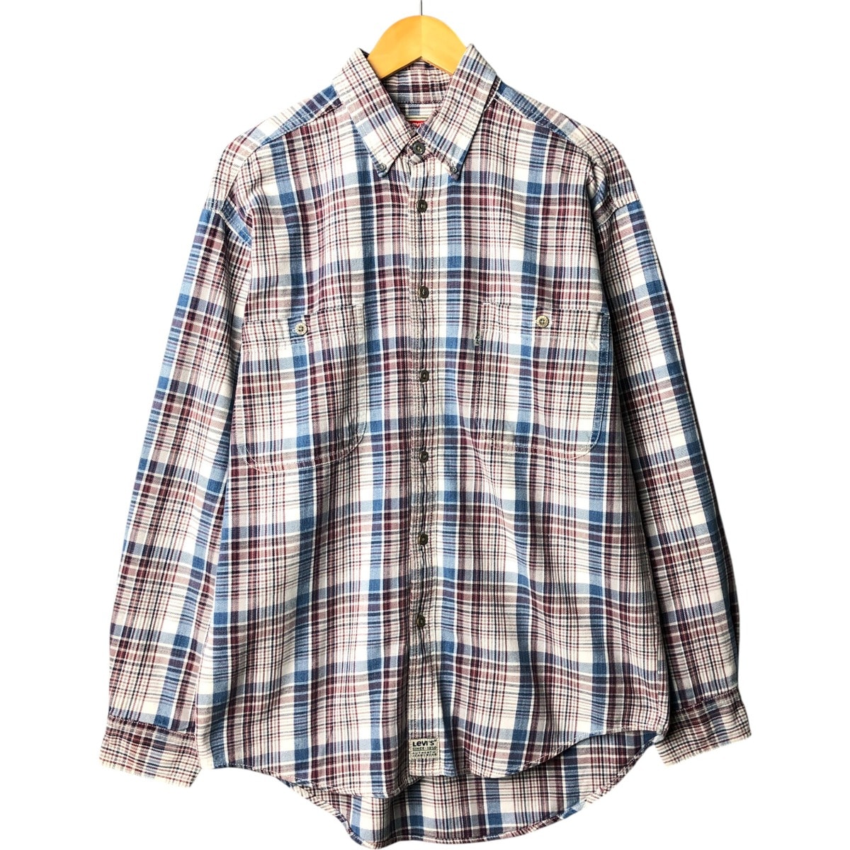 古着 90年代 リーバイス Levi's 長袖 コットンチェックシャツ メンズM相当 ヴィンテージ/eaa567426