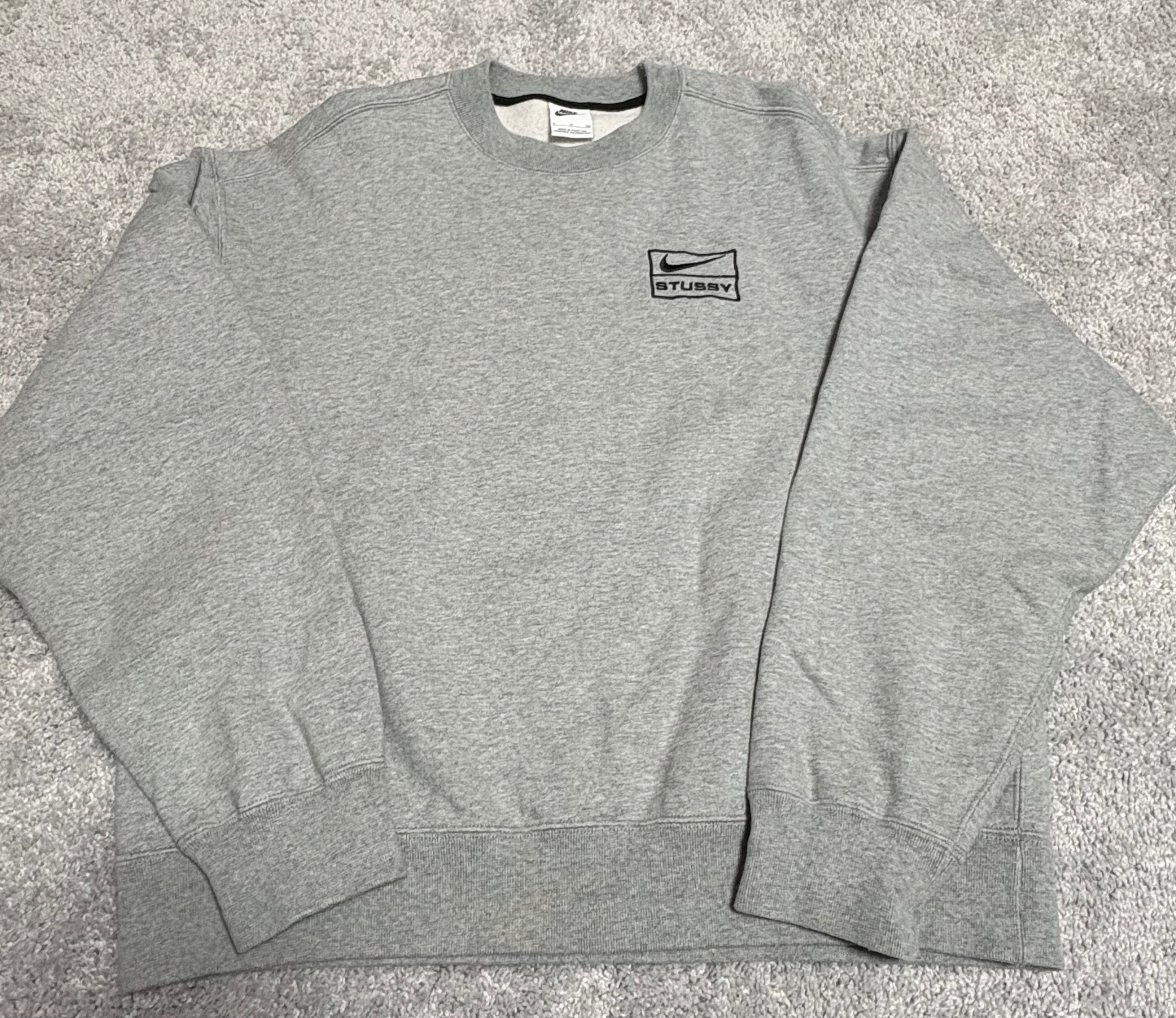 Stussy x Nike Fleece Crew (US Size) "Grey" DO9337-063