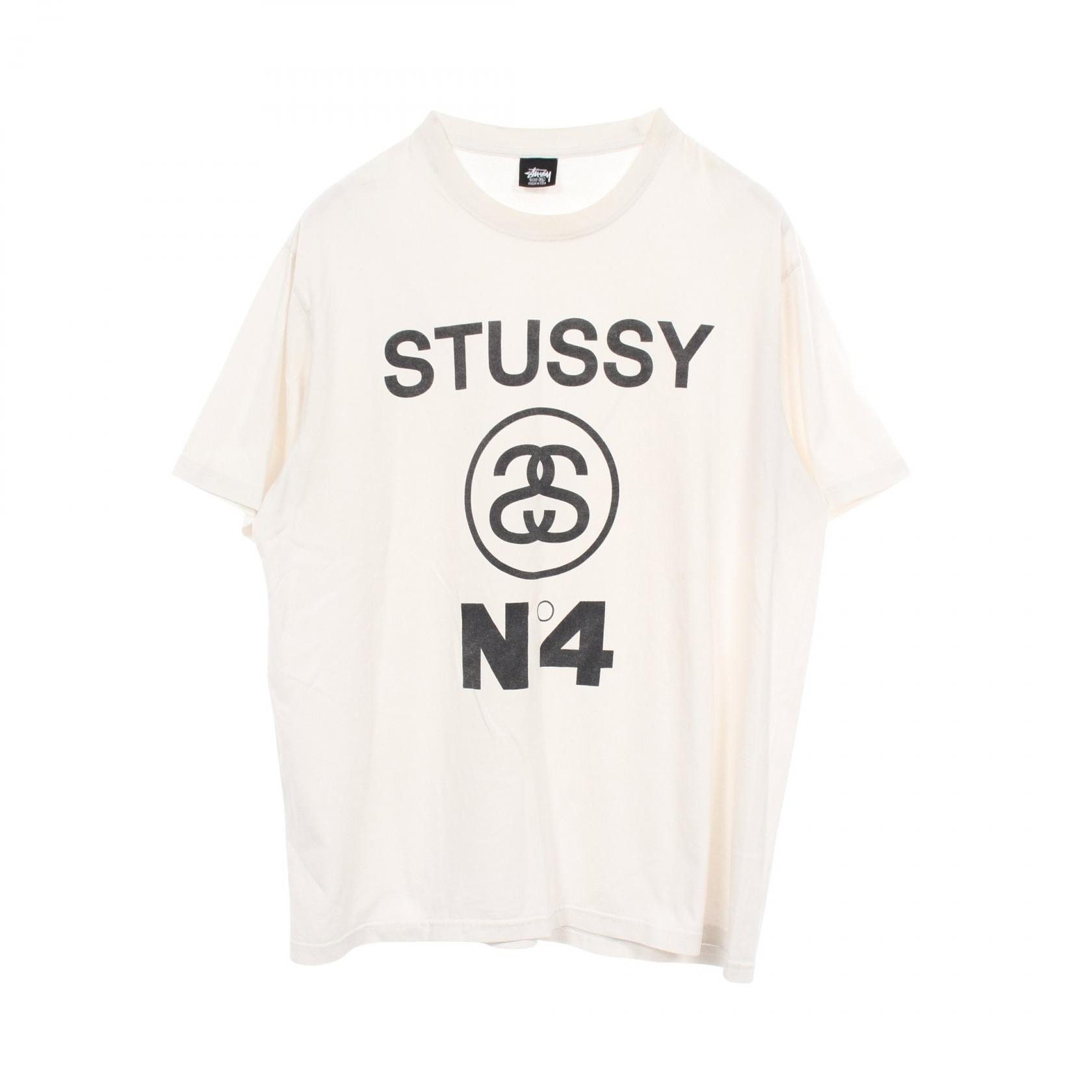 ステューシー STUSSY STUSSY No4 Pigment Dyed Tee SSリンク X 半袖Tシャツ 衣料品 トップス コットン メンズ ホワイト系 / ブラック系 【中古】
