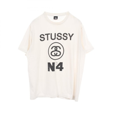 ステューシー STUSSY STUSSY No4 Pigment Dyed Tee SSリンク X 半袖Tシャツ 衣料品 トップス コットン メンズ ホワイト系 / ブラック系 【中古】