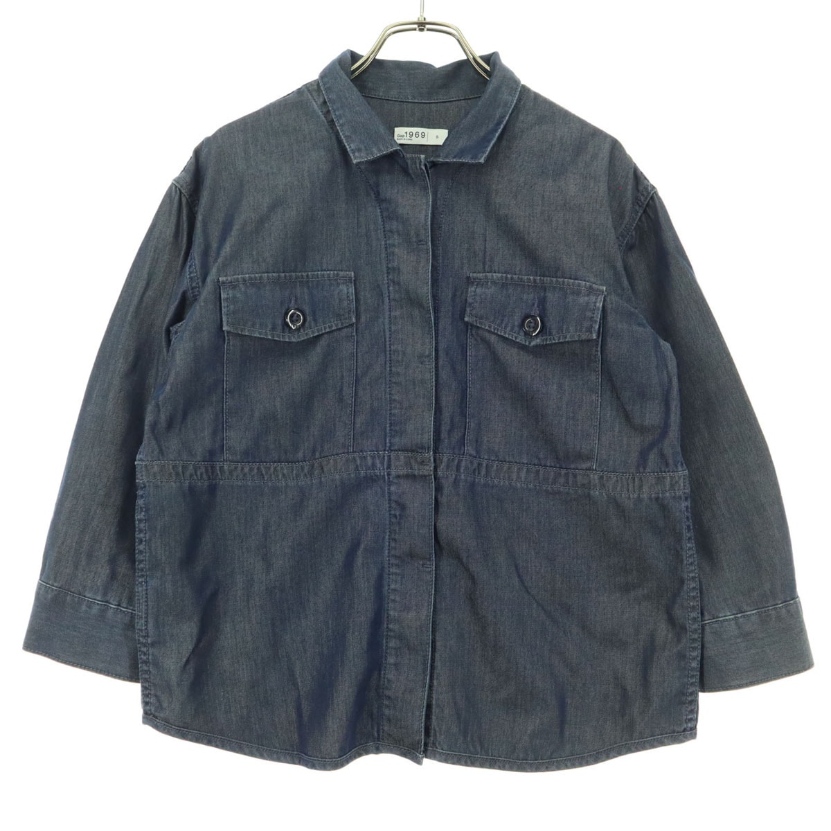 GAP ギャップ 7分袖 デニムシャツ S ブルー系