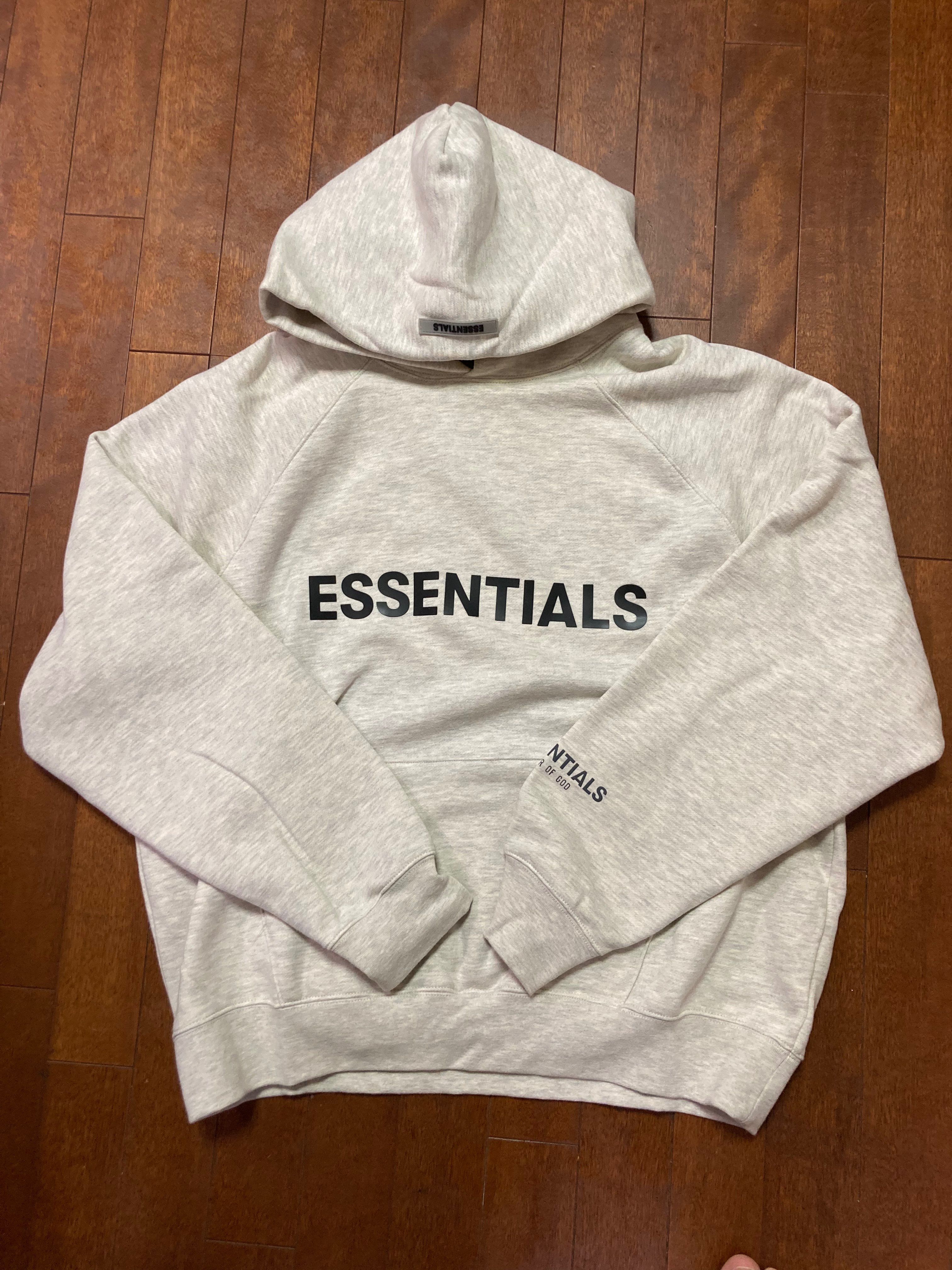 FEAR OF GOD ESSENTIALS 3D Silicon Applique Pullover Hoodie "Oatmeal"