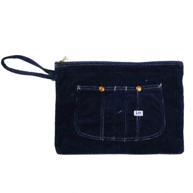LEE リー コーデュロイクラッチバッグ LS0095 ネイビー カバン f1078