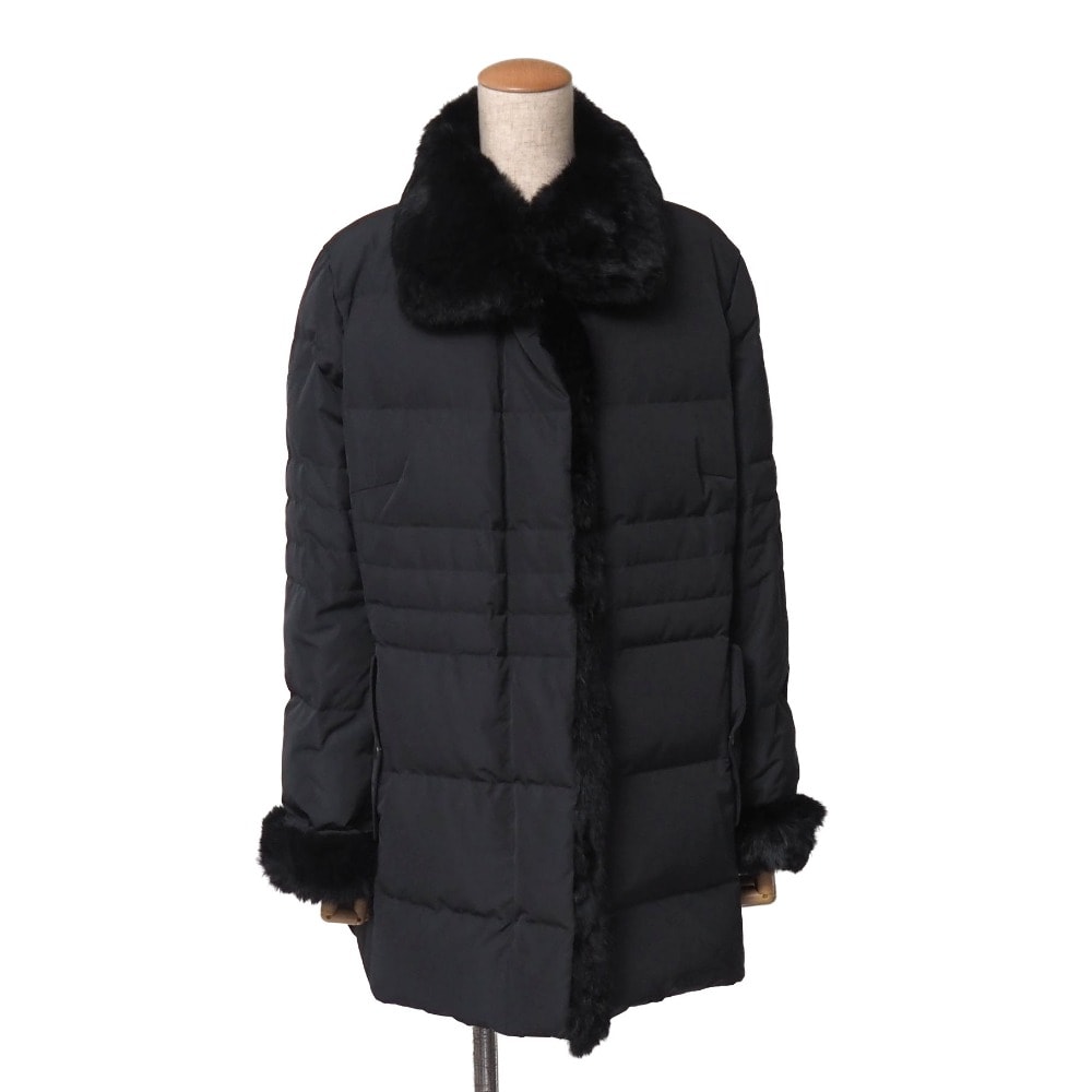 ■美品■BURBERRY バーバリー ダウンジャケット サイズ46 ダウンコート ラビットファー 中綿 裏地 : チェック ブランド古着【中古】20261024/RB1368