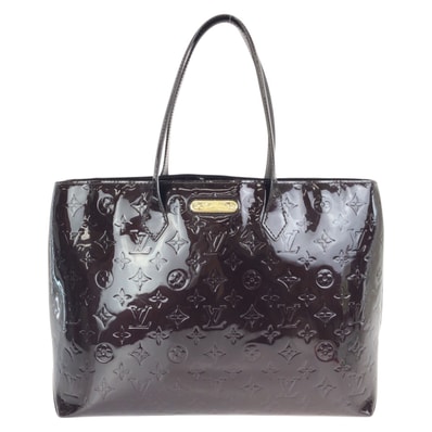 LOUIS VUITTON ルイヴィトン モノグラム ヴェルニ ウィルシャーMM アマラント パープル ゴールド金具 パテントレザー トートバッグ 602599 【中古】