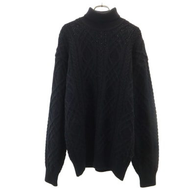 Christian Dior MONSIEUR クリスチャンディオール ムッシュ 90s ウール100% オールド ケーブル編み 長袖 タートルネック セーター ニット