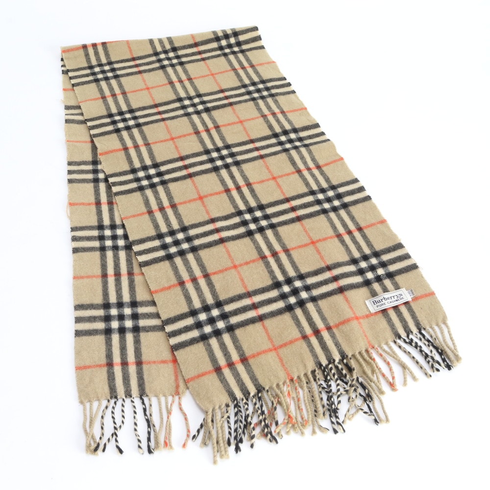 バーバリー ノバ チェックカシミヤ 100%マフラー