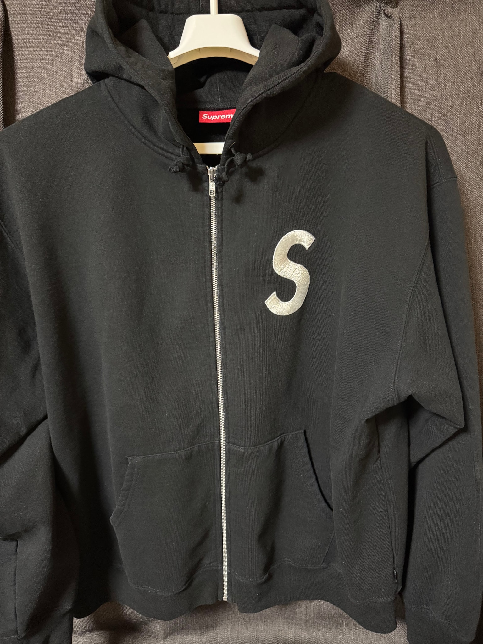 Supreme S Logo Zip Up Hooded Sweatshirt "Black" (FW24)