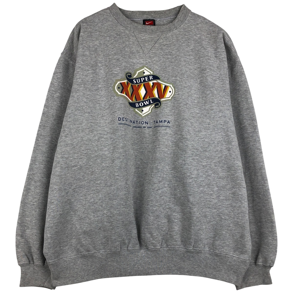 古着 ~00年代 ナイキ NIKE TEAM SUPER BOWL XXXV 第35回スーパーボウル プリントスウェットシャツ トレーナー メンズXL相当/eaa608077