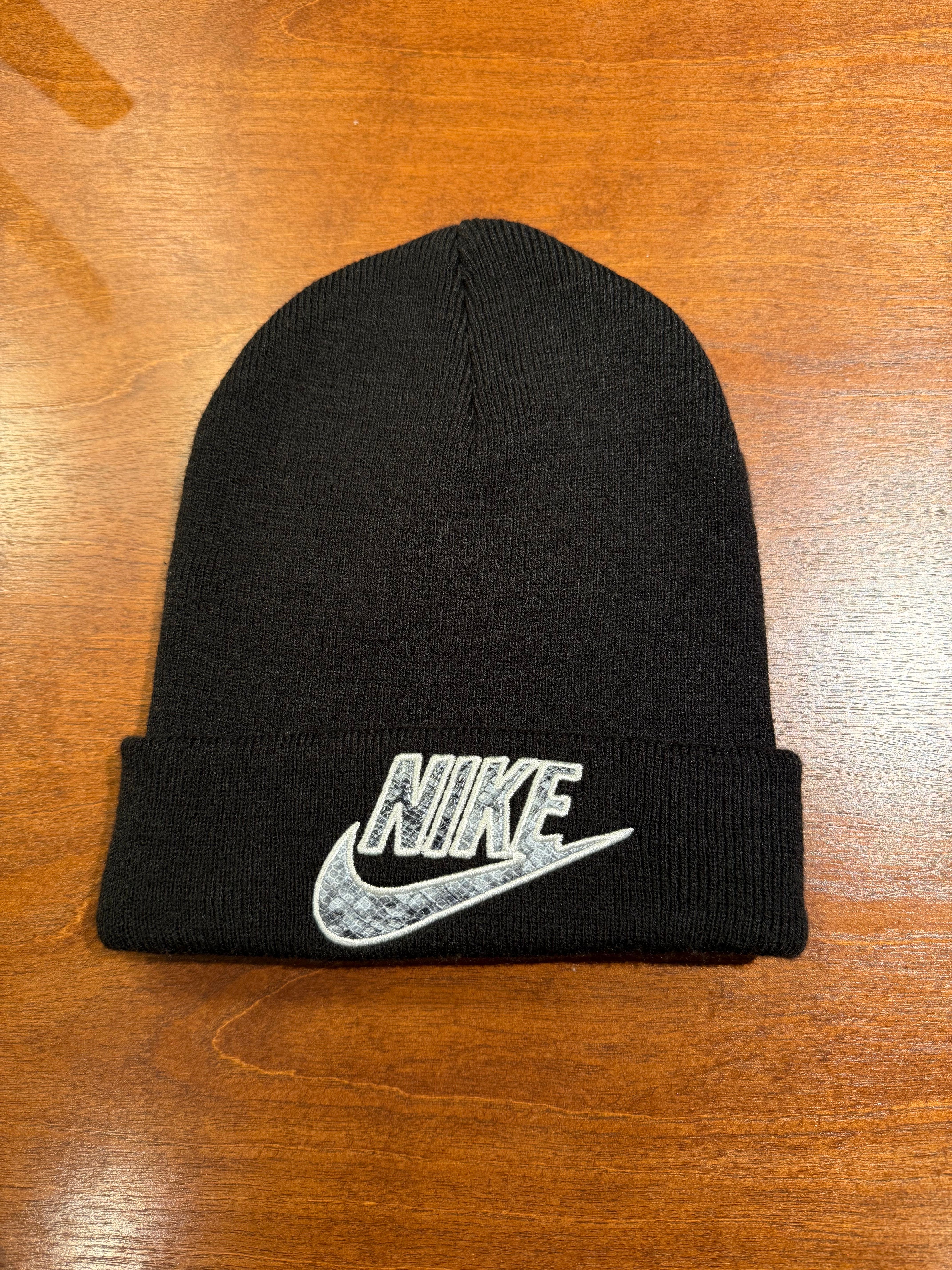 supreme nike snakeskin beanie black