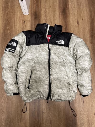 Supreme x The North Face Nuptse Jacket "White Paper Print"