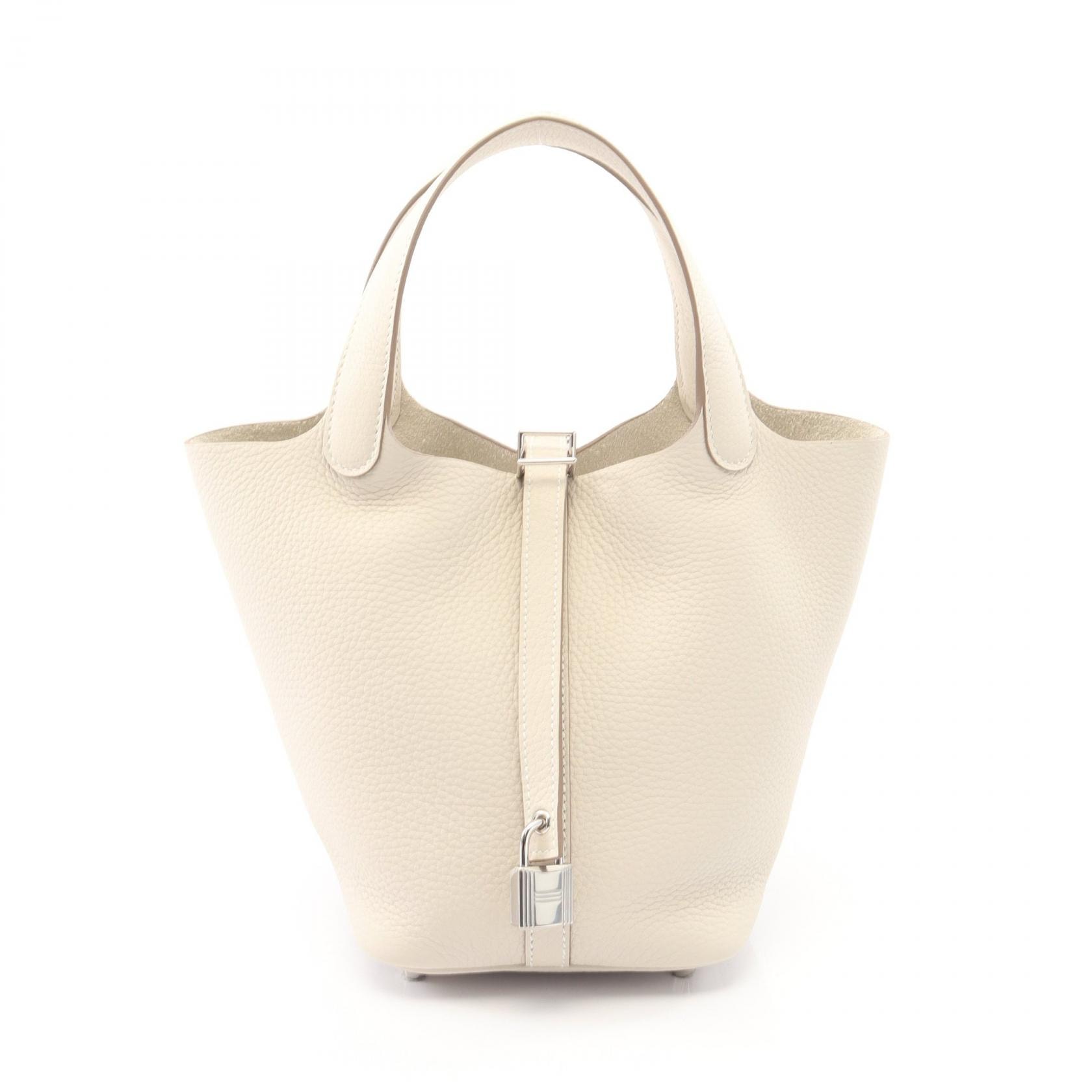 エルメス HERMES ピコタンロックPM ハンドバッグ バッグ レザー トリヨンクレマンス トリヨンクレマンス クレ K刻印(2025年製造) レディース ホワイト系 056289CK 【中古】