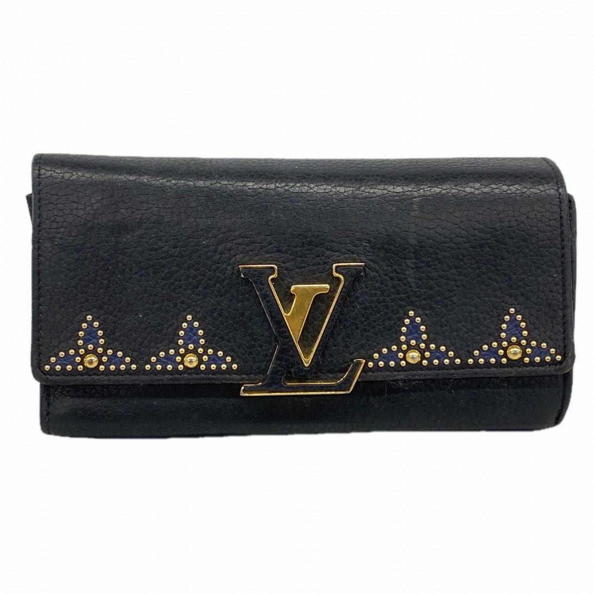 【6db1467-k】ルイヴィトン 長財布 トリヨン ポルトフォイユカプシーヌ M63211 ノワール【中古】レディース