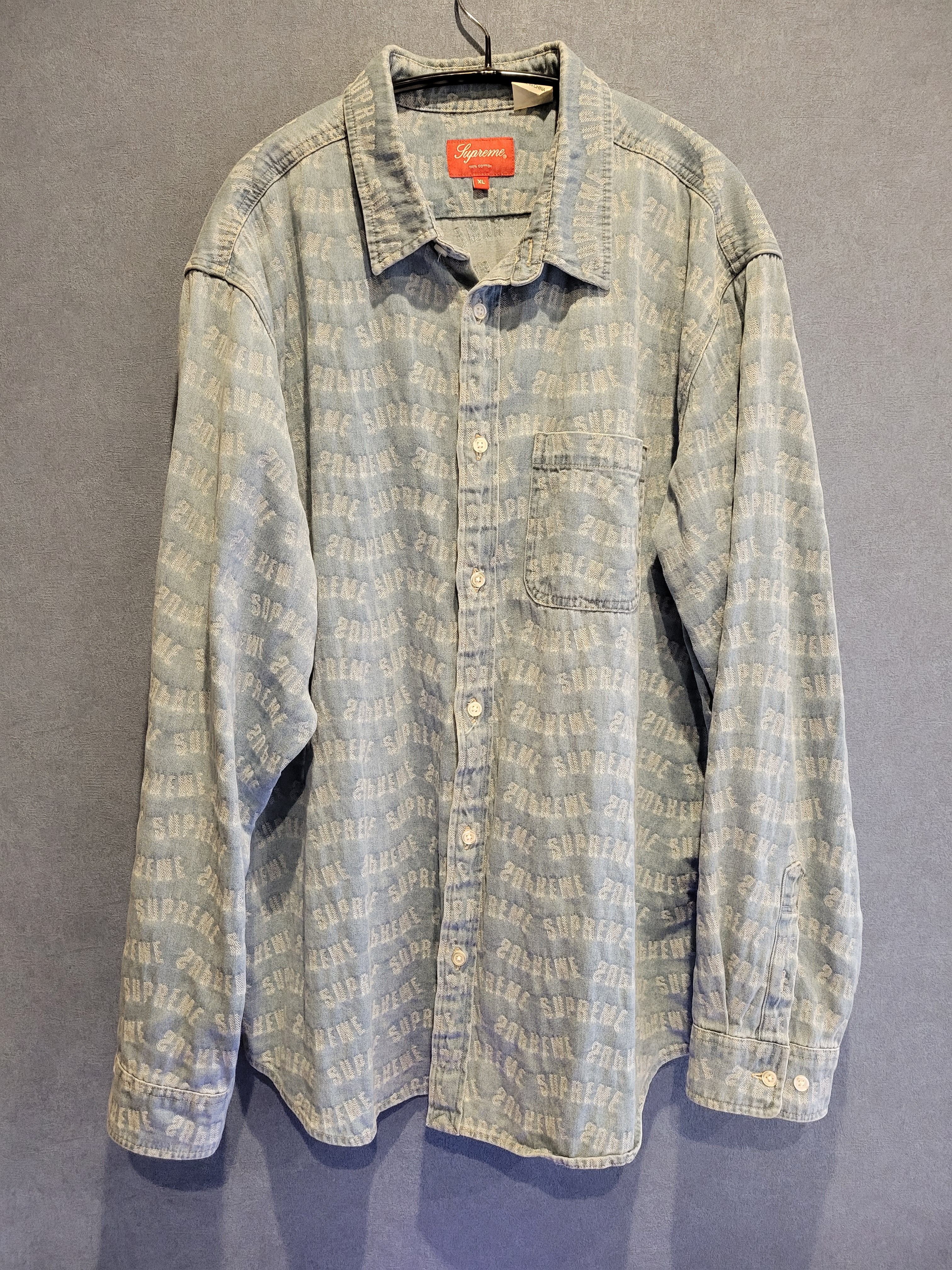 Supreme Arc Jacquard Denim Shirt "Blue"