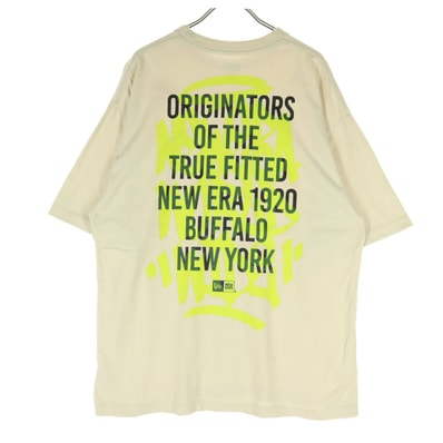 美品 NEW ERA ニューエラ 両面プリント 半袖 Tシャツ M ベージュ
