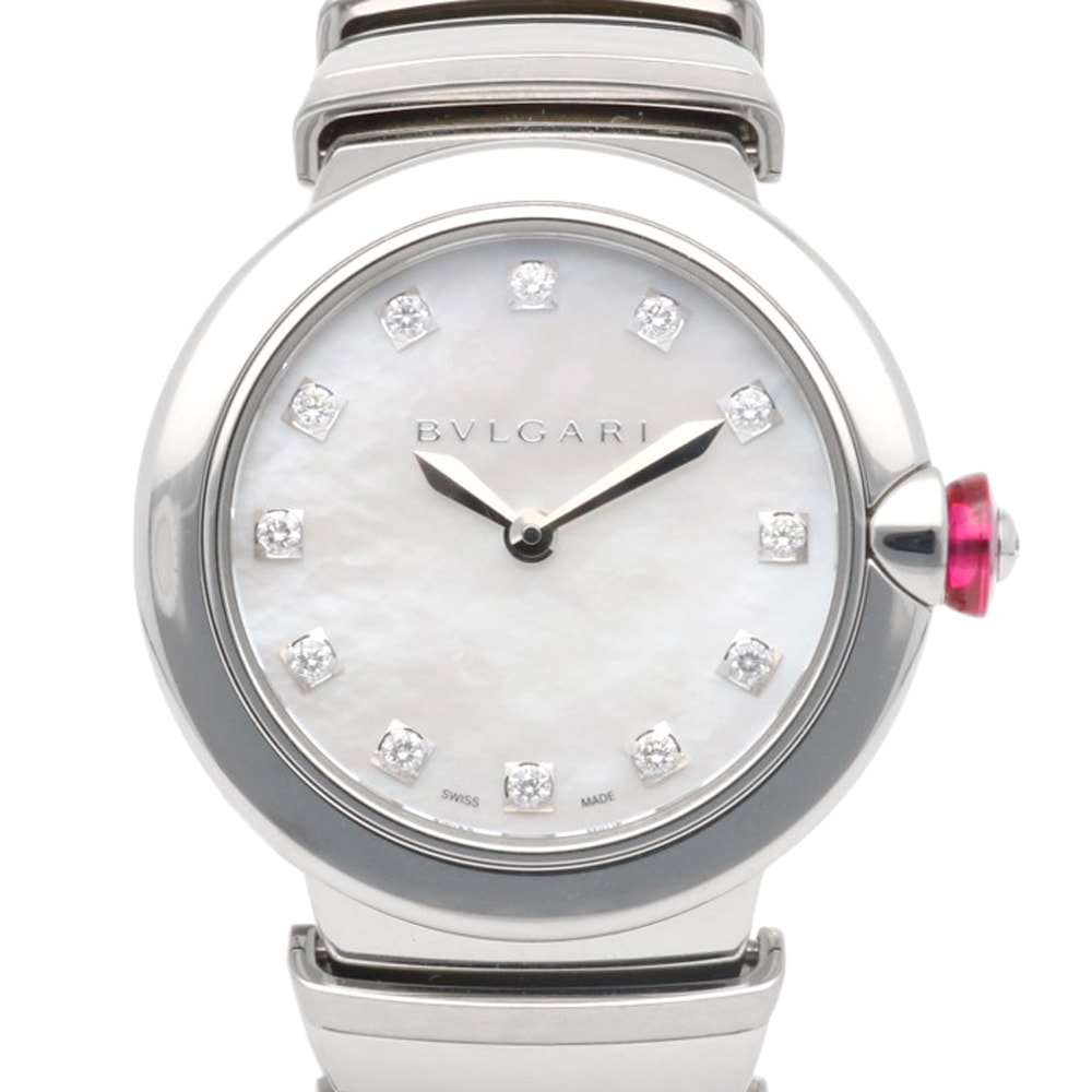 ブルガリ ルチェア 腕時計 時計 ステンレススチール LU26S クオーツ レディース 1年保証 BVLGARI  中古