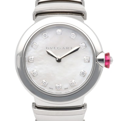 ブルガリ ルチェア 腕時計 時計 ステンレススチール LU26S クオーツ レディース 1年保証 BVLGARI 中古