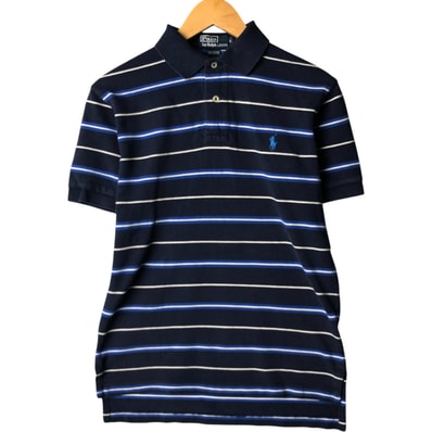 古着 ラルフローレン Ralph Lauren POLO by Ralph Lauren 半袖 ボーダー ポロシャツ メンズS相当/eaa570756