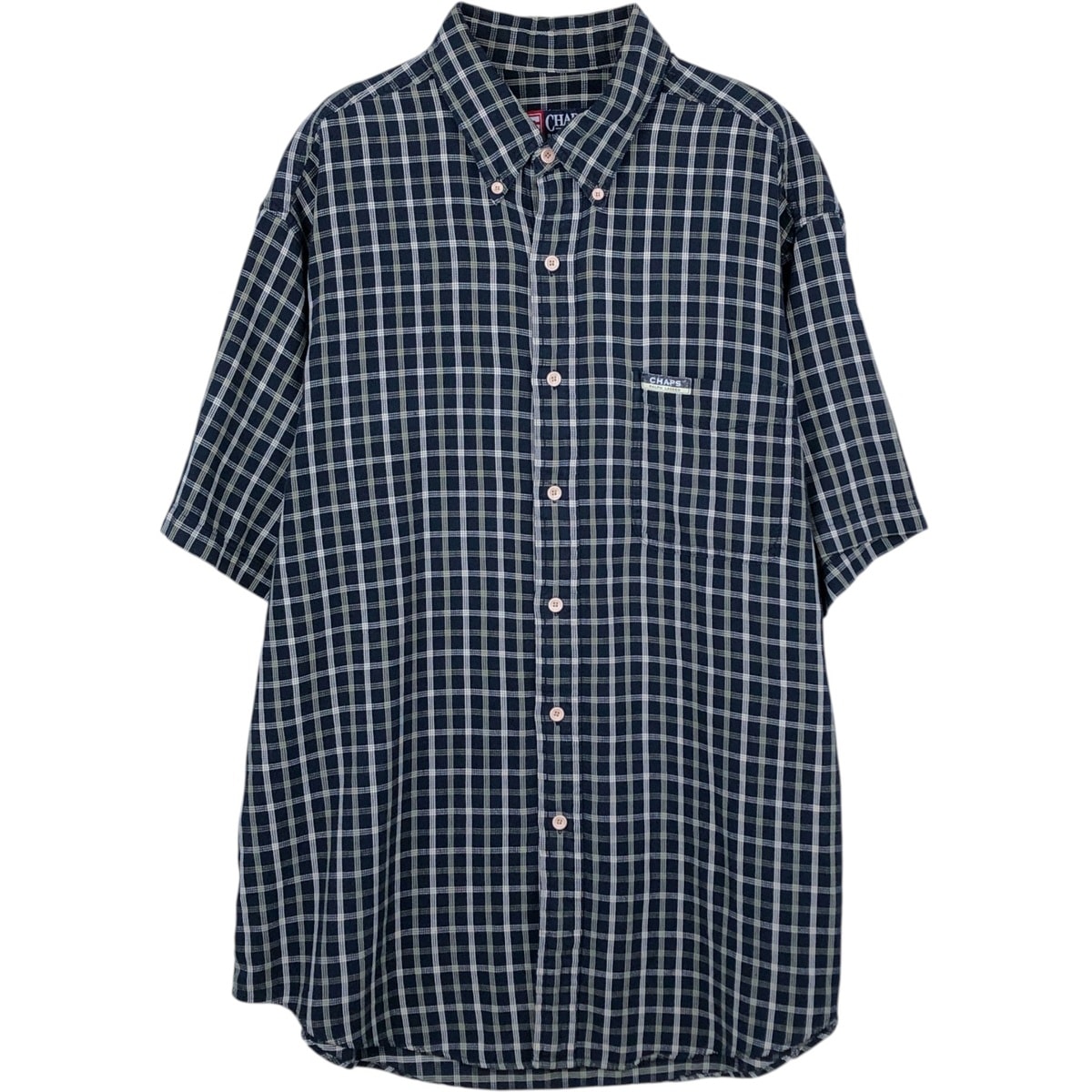 古着 ラルフローレン Ralph Lauren CHAPS チャップス 半袖 ボタンダウン チェックシャツ メンズL相当/eaa648885
