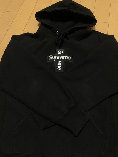 Supreme Cross Box Logo Hooded Sweatshirt "Black"
