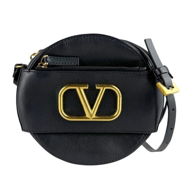 ヴァレンティノ ガラヴァーニ Valentino Garavani ショルダーバッグ レザー ブラック レディース【中古】 z10104