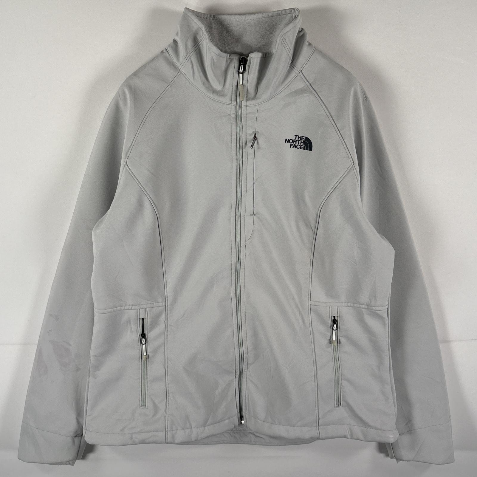 古着 ザ・ノースフェイス THE NORTH FACE ナイロンジャケット フルジップ ワンポイントロゴ シェルジャケット XL グレー系 レディース