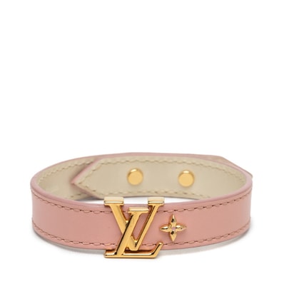 ルイ ヴィトン ブラスレ LVアイコニック ブレスレット #17 M8088 ピンク レザー レディース LOUIS VUITTON 【中古】