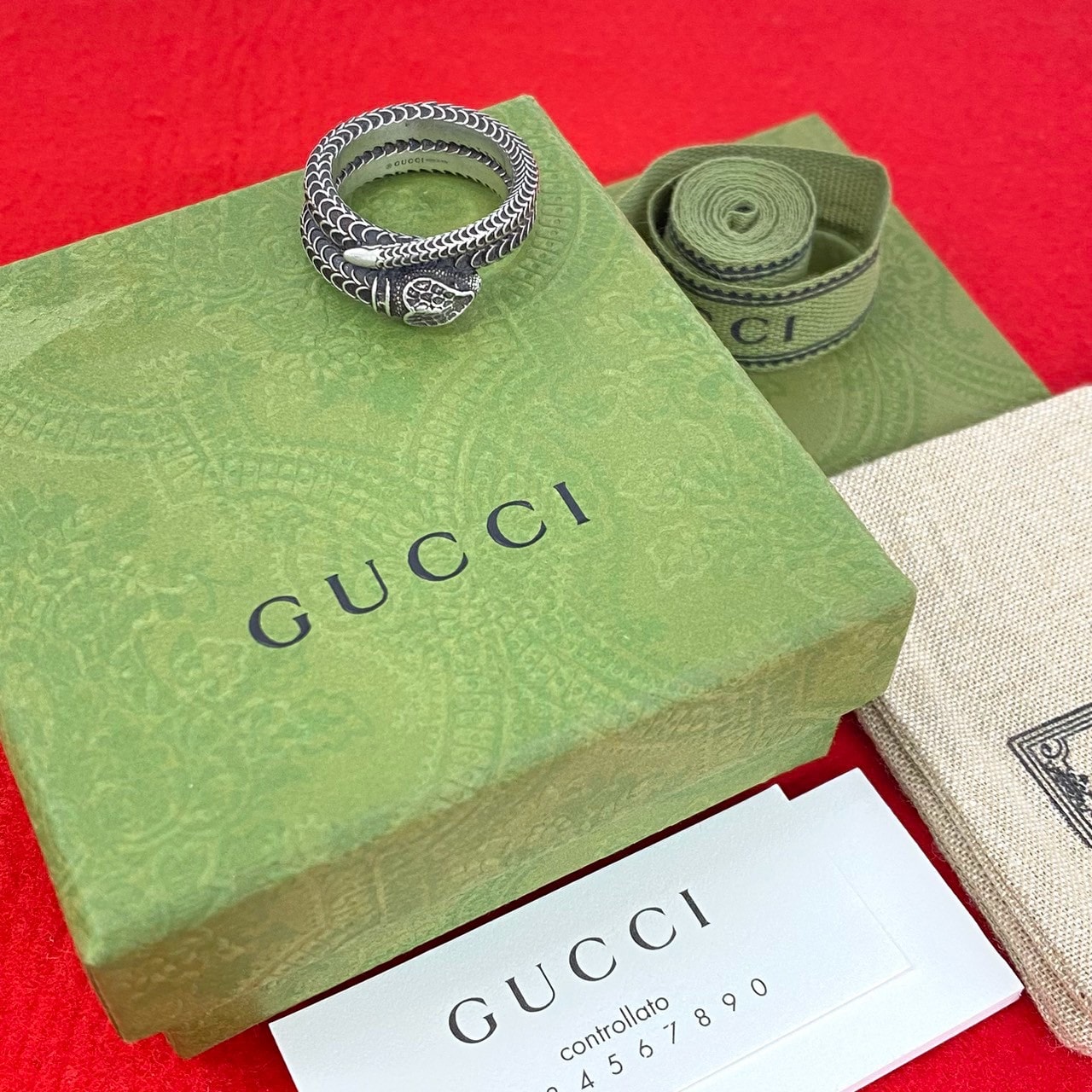 GUCCI グッチ ガーデン スネーク リング シルバー925 リング・指輪 19号 シルバー
 189-1