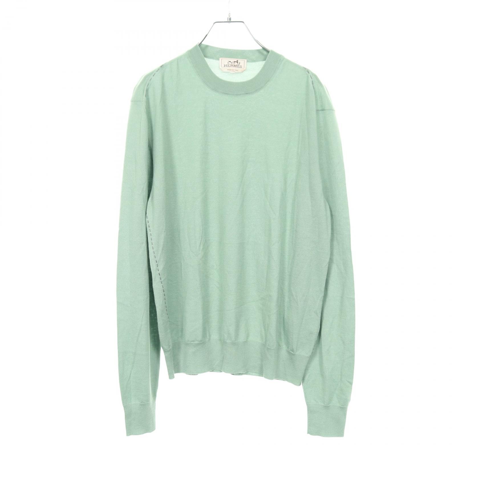 エルメス HERMES ニット 衣料品 トップス カシミヤ シルク シルク レディース グリーン系 【中古】