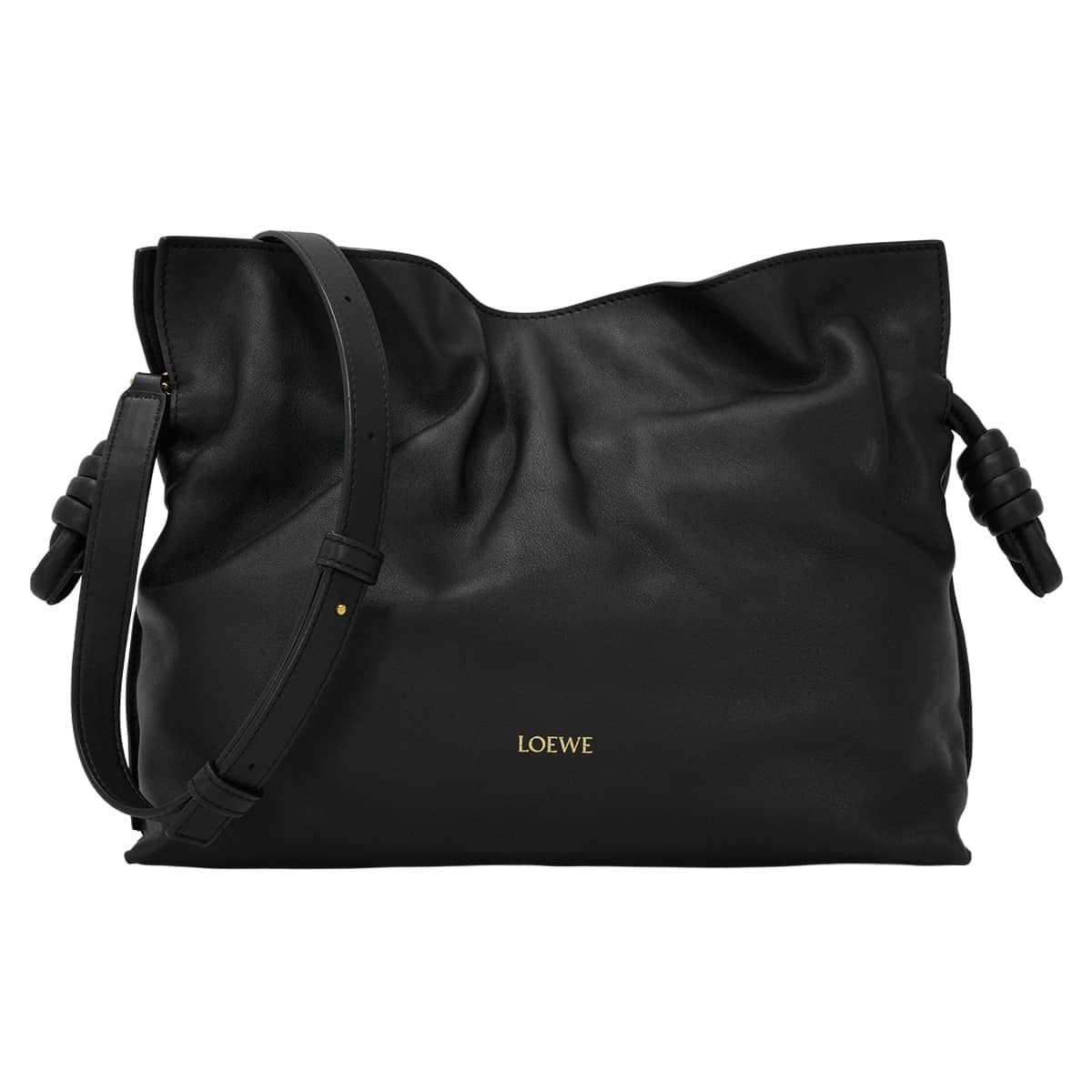 LOEWE ロエベ ショルダーバッグ フラメンコクラッチ ミディアム 黒 (ブラック) ナパカーフ ゴールド金具 A4111FC1XD4 新品同様【中古】