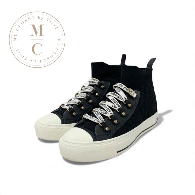 クリスチャンディオール CHRISTIAN DIOR WALK'N'DIOR スニーカー 靴 シューズ ファブリック ブラック ホワイト