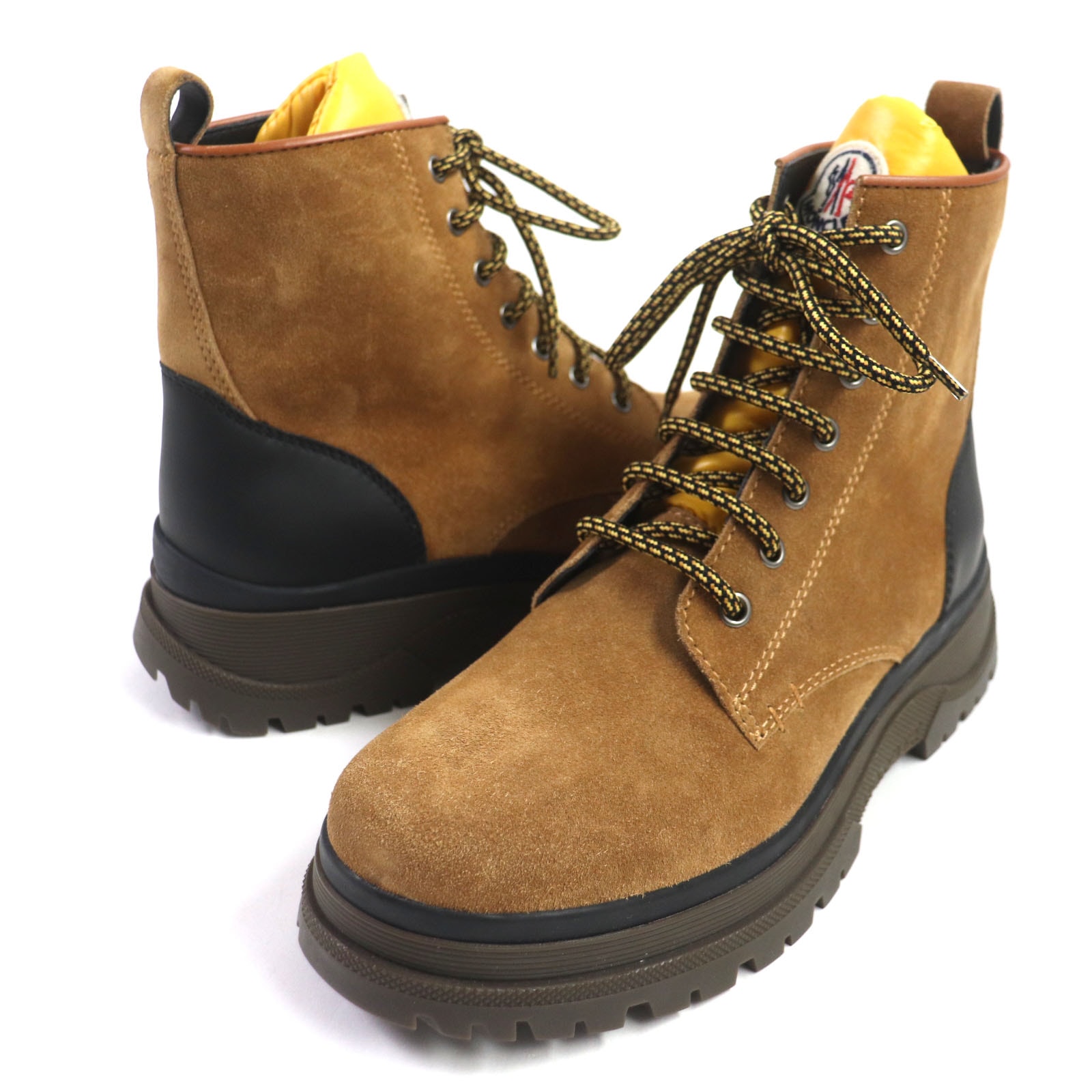 未使用品 モンクレール
 ブーツ ULYSSE SCARPA ブラウン イエロー メンズ 39