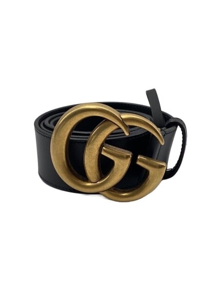 Gucci Double G Buckle Leather Belt ”Black/Gold”
