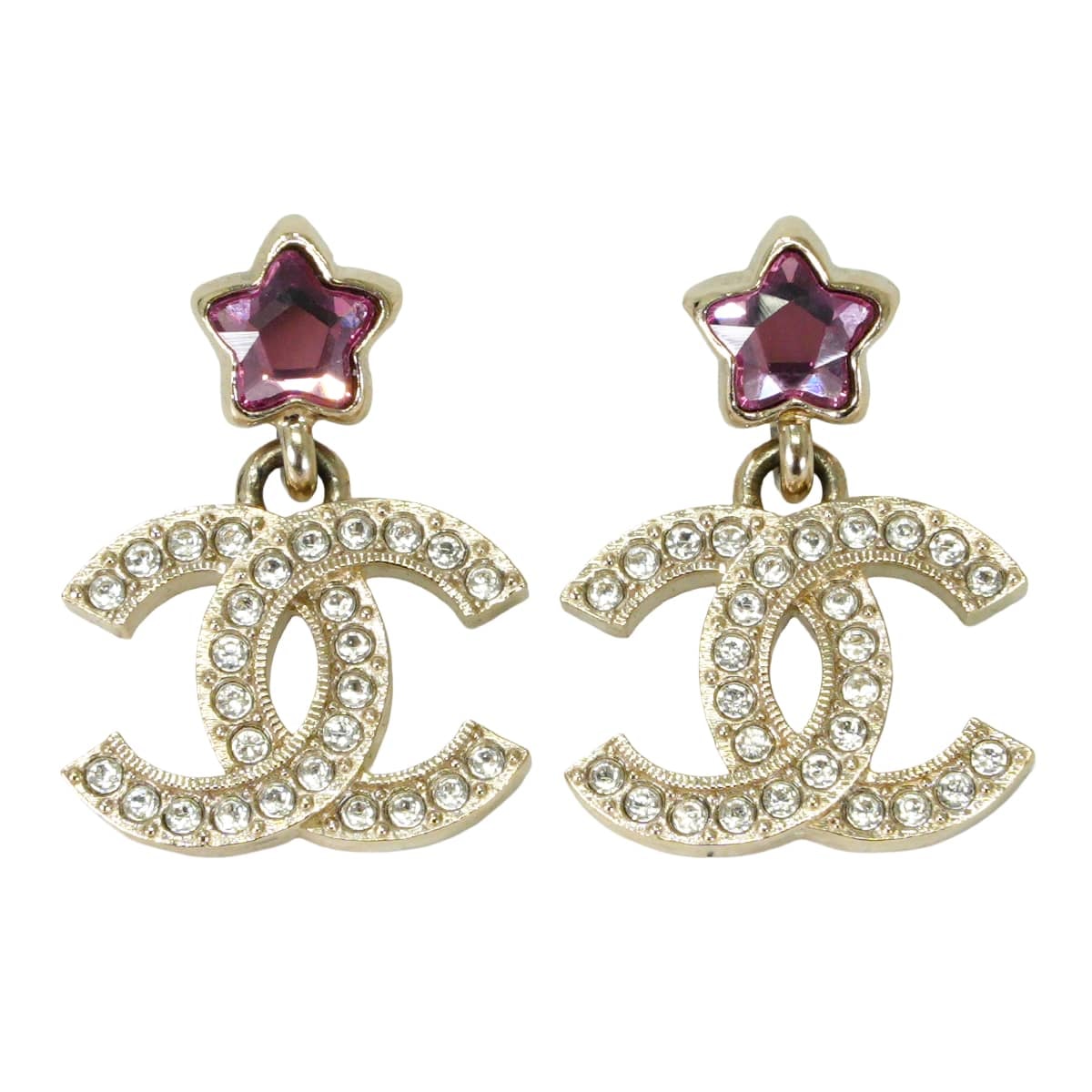 A (未使用に近い)】CHANEL シャネル ピアス スター ラインストーン A (未使用に近い)】CHANEL シャネル ピアス スター ラインストーン