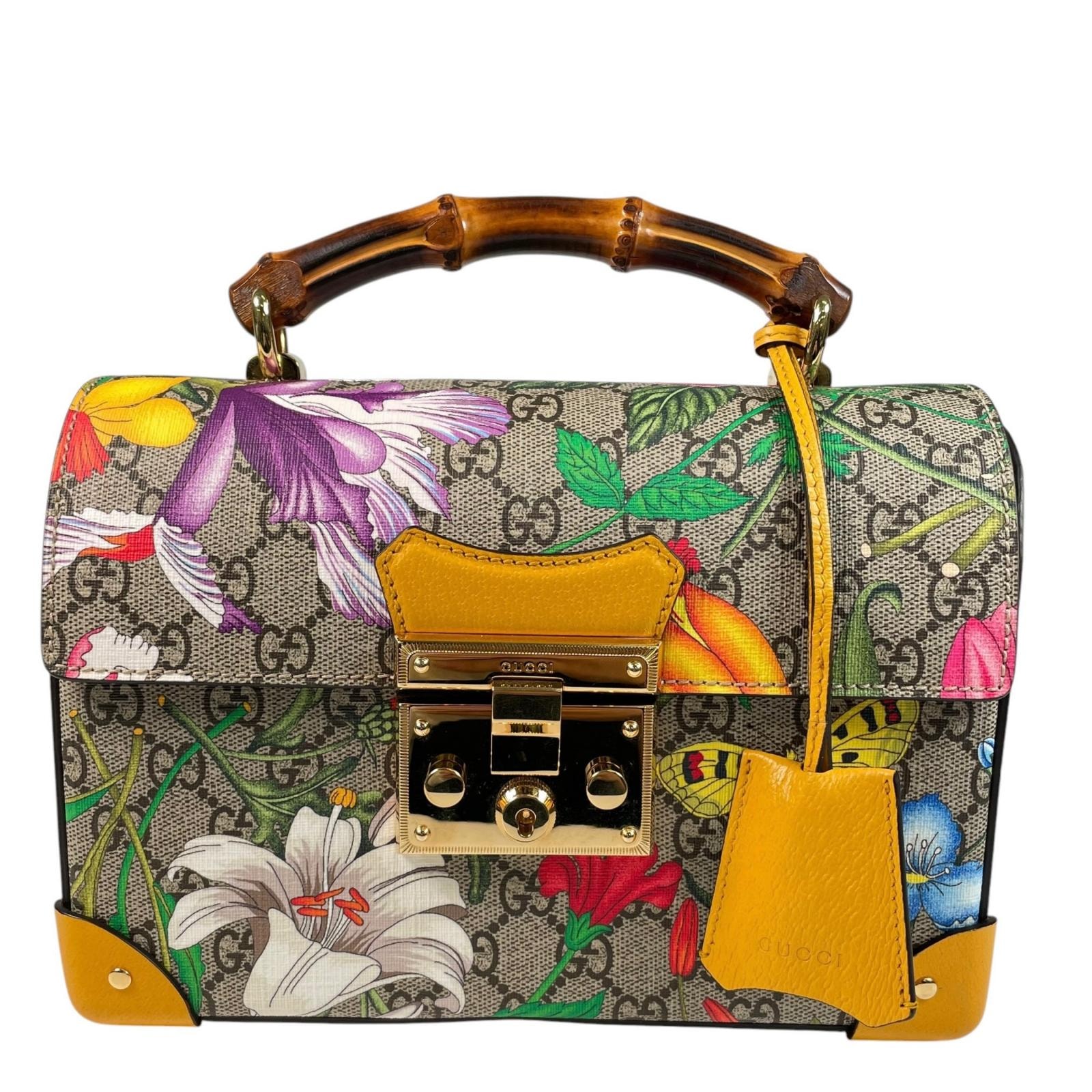 美品 GUCCI グッチ パドロックGGフローラパンブースモール 603221 ハンドバッグ コーティングキャンバス/レザー マルチカラー マルチカラー レディース【中古】