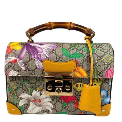 美品 GUCCI グッチ パドロックGGフローラパンブースモール 603221 ハンドバッグ コーティングキャンバス/レザー マルチカラー マルチカラー レディース【中古】